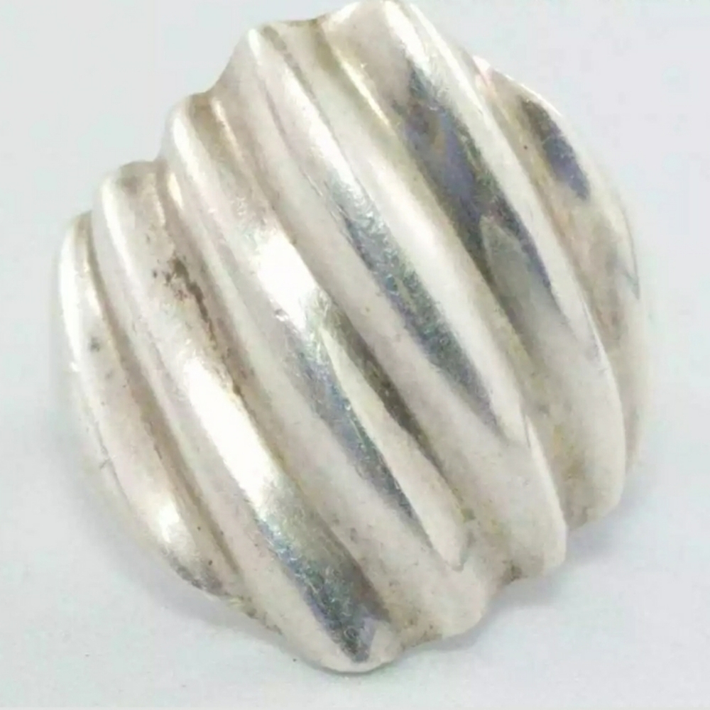 Mexico .925 Solid Sterling Silver Dome Ring 9.25 - image 4